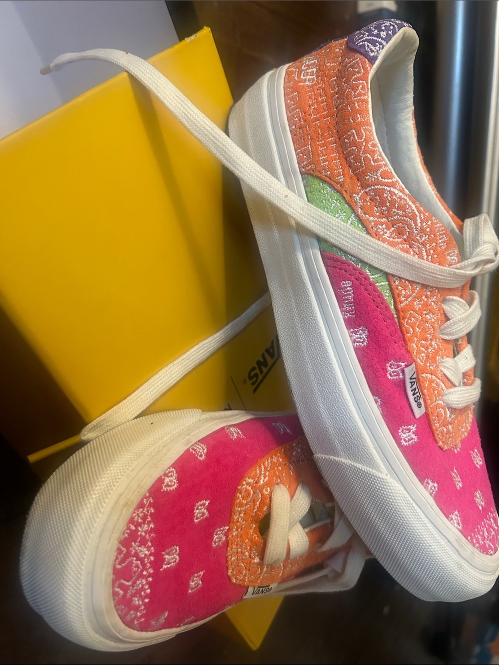 Vans Multicolor Bandana Old Skool — Pink, Orange, Green, Purple, White